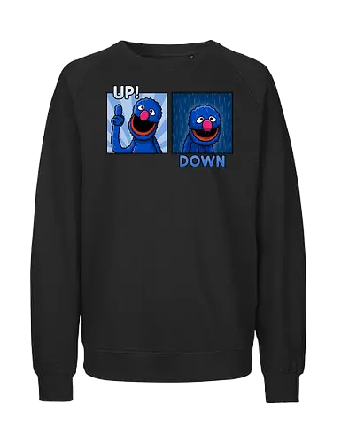 Up and Down! - sad, therapy, funny, retro - Fairtrade Sweatshirt