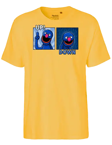 Up and Down! - sad, therapy, funny, retro - Fairtrade T-Shirt
