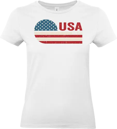 Retro USA - retro, rebel, 70s, movies, films, date, galaxy, star, USA, flag, vintage - Standard T-Shirt (Women)