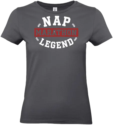 Nap Marathon Legend - nap marathon legend, funny sleep shirt, collegiate style, varsity typography, lazy gift, sarcasm apparel, nap enthusiast, professional sleeper, vintage athletic design, heavy sleeper gift, humorous quote, university style parody, rest and recovery, sleep lover tshirt, college humor - Standard T-Shirt (Women)