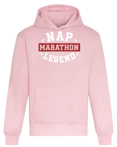 Nap Marathon Legend - nap marathon legend, funny sleep shirt, collegiate style, varsity typography, lazy gift, sarcasm apparel, nap enthusiast, professional sleeper, vintage athletic design, heavy sleeper gift, humorous quote, university style parody, rest and recovery, sleep lover tshirt, college humor - Heavyweight Hoodie