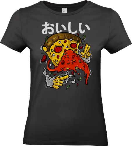 pizza no jutsu  - pizza, food, dracula, vampire, halloween, spooky, creepy, space, astronout, delicious, beverages, meatball, sausages, fastfood, bestfriend - Standard T-Shirt (Women)