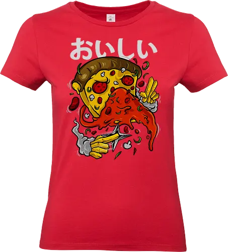 pizza no jutsu  - pizza, food, dracula, vampire, halloween, spooky, creepy, space, astronout, delicious, beverages, meatball, sausages, fastfood, bestfriend - Standard T-Shirt (Women)