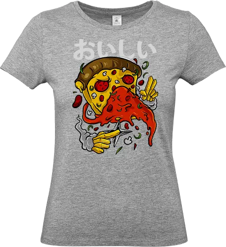 pizza no jutsu  - pizza, food, dracula, vampire, halloween, spooky, creepy, space, astronout, delicious, beverages, meatball, sausages, fastfood, bestfriend - Standard T-Shirt (Women)