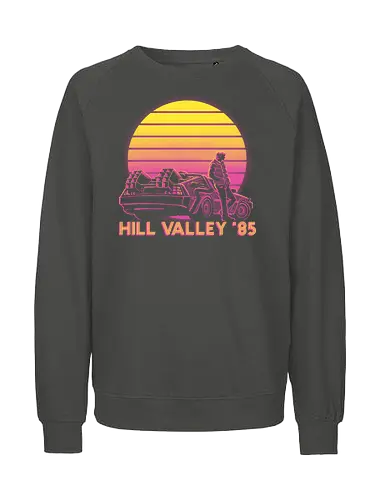 Hill Valley 85 - Future, Delorean, Marty Mcfly - Fairtrade Sweatshirt