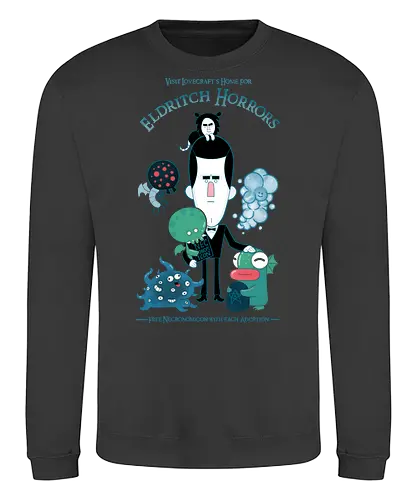 Lovecraft's Home For Eldritch Horrors - lovecraft, hp lovecraft, lovecraft shirt, cthulhu, cthulhu shirt, funny lovecraft shirt, eldritch, reading, books shirt, gothic horror, fhtagn, cute cthulhu, cute lovecraft, howard phillips lovecraft, ctulu, necronomicon - Sweatshirt