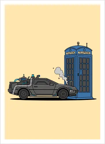 Time Machine Fender Bender - DeLorean vs. TARDIS