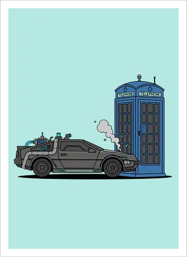 Time Machine Fender Bender - DeLorean vs. TARDIS