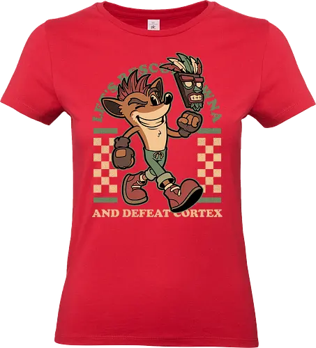Game Mascot Crash Mask - Video Games, Video Game, Game, Games, Gamer, Mascot, Retro, Vintage, Retro Vintage, Retro Gamer, Retro Cartoon, Fantasy, Adventure, Crash, Animal, Pet, Mask - Standard T-Shirt (Women)