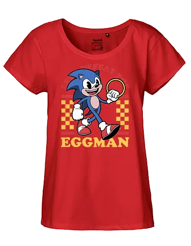 Game Mascot Hedgehog Runner - Video Games, Video Game, Game, Games, Gamer, Mascot, Retro, Vintage, Retro Vintage, Retro Gamer, Retro Cartoon, Fantasy, Adventure, Hedgehog, Run, Runner, Running, Doctor, Animal, Pet - Fairtrade Girl Shirt