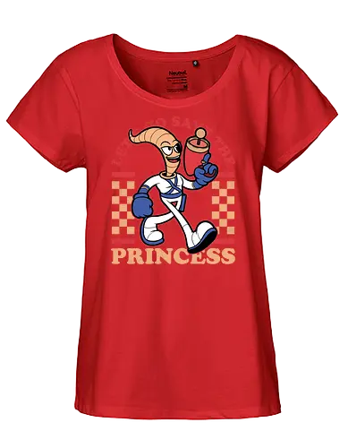 Game Mascot Worm - Video Games, Video Game, Game, Games, Gamer, Mascot, Retro, Vintage, Retro Vintage, Retro Gamer, Retro Cartoon, Fantasy, Adventure, Earthworm, Worm, Princess, Evil, Villain - Fairtrade Girl Shirt