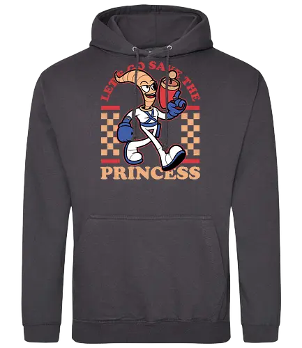 Game Mascot Worm - Video Games, Video Game, Game, Games, Gamer, Mascot, Retro, Vintage, Retro Vintage, Retro Gamer, Retro Cartoon, Fantasy, Adventure, Earthworm, Worm, Princess, Evil, Villain - Standard Hoodie