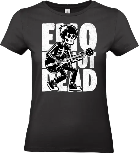 Emo Is Not Dead - Skull, Skeleton, Musical, Music, Musician, Emo, Emotion, Rock, Rock And Roll, Punk, Gothic, Goth, Retro Vintage, Vintage, Show, Guitar, Festival, Dead - Standard T-Shirt (Women)