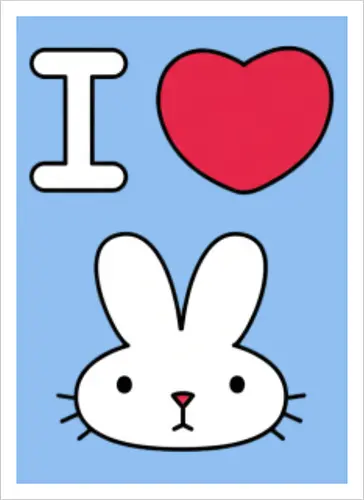 I Love Bunny – Cute Minimal Rabbit Illustration