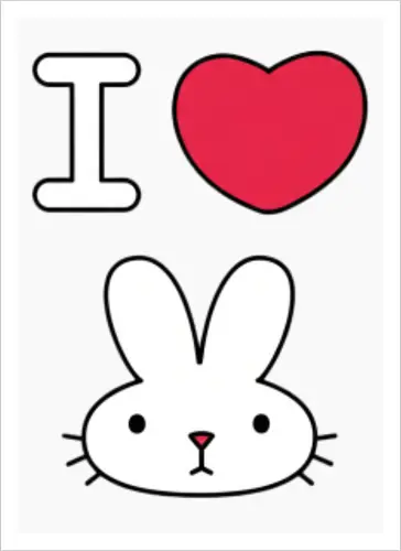 I Love Bunny – Cute Minimal Rabbit Illustration