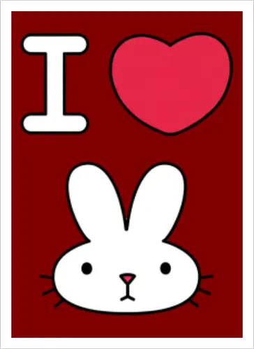 I Love Bunny – Cute Minimal Rabbit Illustration