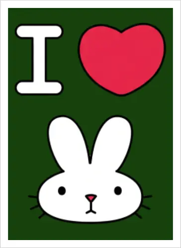 I Love Bunny – Cute Minimal Rabbit Illustration