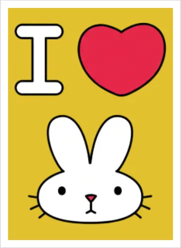 I Love Bunny – Cute Minimal Rabbit Illustration