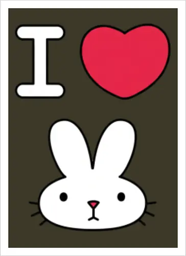I Love Bunny – Cute Minimal Rabbit Illustration