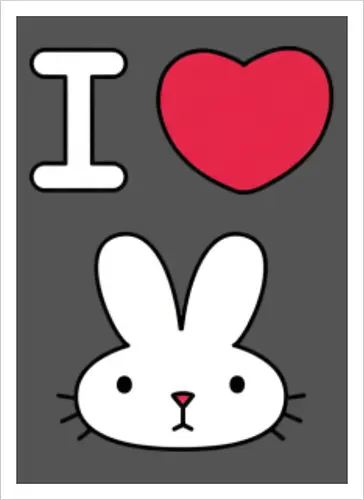 I Love Bunny – Cute Minimal Rabbit Illustration