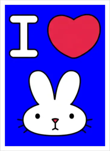 I Love Bunny – Cute Minimal Rabbit Illustration