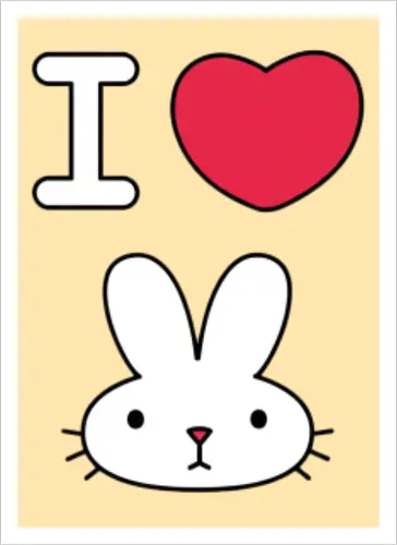 I Love Bunny – Cute Minimal Rabbit Illustration