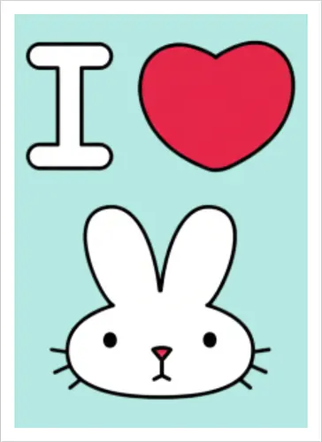 I Love Bunny – Cute Minimal Rabbit Illustration
