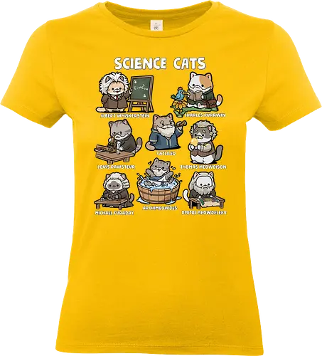 Science Cats - cat, animal, biology, cats, chemist, chemistry, kitten, kitty, physics, pun, science, science cat, scientist, scientist gift, teacher - Standard T-Shirt (Women)