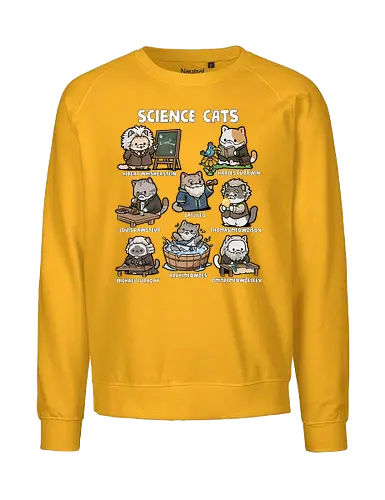 Science Cats - cat, animal, biology, cats, chemist, chemistry, kitten, kitty, physics, pun, science, science cat, scientist, scientist gift, teacher - Fairtrade Sweatshirt