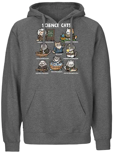 Science Cats - cat, animal, biology, cats, chemist, chemistry, kitten, kitty, physics, pun, science, science cat, scientist, scientist gift, teacher - Fairtrade Hoodie