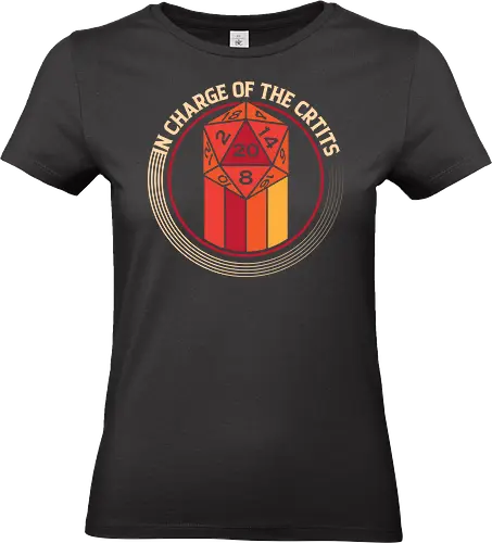 In Charge of the Crits D20 Retro RPG  - rpg, d20, dice roll, dungeon master, fantasy, funny, gamer, gaming, geek, humor, nerd, nostalgia, retro, tabletop, vintaage - Standard T-Shirt (Women)