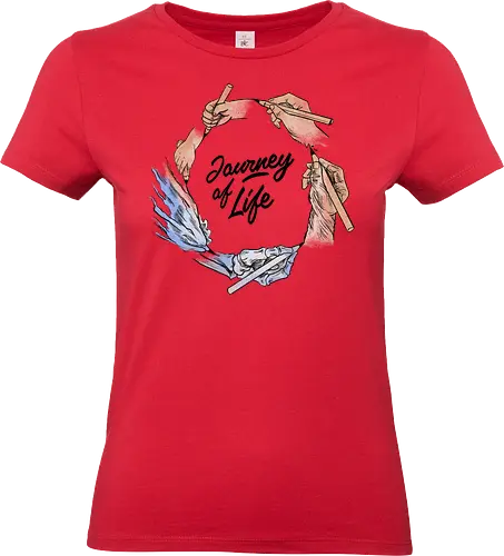 journey of life - hand draw, natural, nature, painting, tattoo, realism, life, live, quote, cool - Standard T-Shirt (Women)