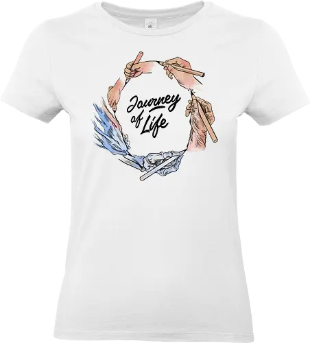 journey of life - hand draw, natural, nature, painting, tattoo, realism, life, live, quote, cool - Standard T-Shirt (Women)