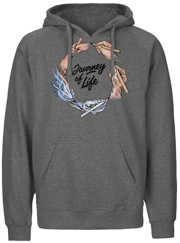 journey of life - hand draw, natural, nature, painting, tattoo, realism, life, live, quote, cool - Fairtrade Hoodie