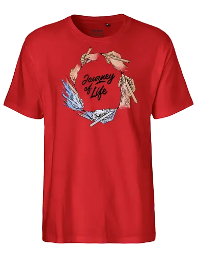 journey of life - hand draw, natural, nature, painting, tattoo, realism, life, live, quote, cool - Fairtrade T-Shirt