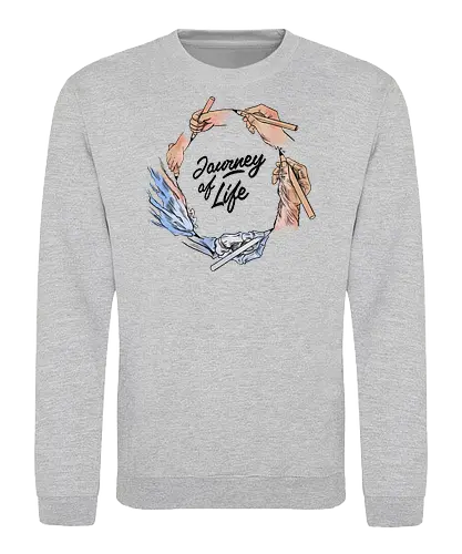 journey of life - hand draw, natural, nature, painting, tattoo, realism, life, live, quote, cool - Sweatshirt