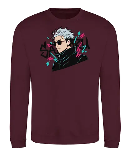 90s Retro Graffiti Anime - Satoru Gojo, Jujutsu, anime streetwear, 90s retro style, graffiti anime art, Gojo Satoru shirt, JJK merch, strongest sorcerer, urban anime apparel, vaporwave anime, manga graphic tee, Japanese pop culture, white hair anime boy, neon anime design, geek fashion - Sweatshirt
