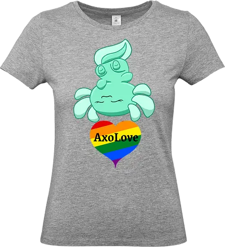 AxoLove (Regenbogen) - Axolotl, Axl, Liebe, Love, cute, Cartoon, comic, Tier, Regenbogen, Rainbow, queer, lgbtq, gay, lesbian, schwul, lesbisch, Wasser, Water - Standard T-Shirt (Women)