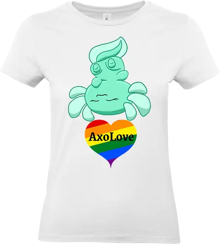 AxoLove (Regenbogen) - Axolotl, Axl, Liebe, Love, cute, Cartoon, comic, Tier, Regenbogen, Rainbow, queer, lgbtq, gay, lesbian, schwul, lesbisch, Wasser, Water - Standard T-Shirt (Women)