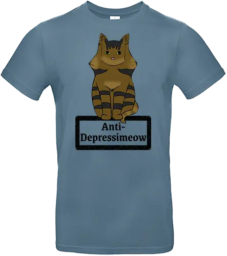 Anti-Depressimeow (schwarz) - Katze, Katzen, Cat, Cats, Comic, Cartoon, cute, süß, Tier, Haustier, Kater, Depression, Medikament - Standard T-Shirt