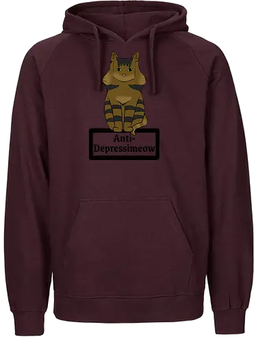 Anti-Depressimeow (schwarz) - Katze, Katzen, Cat, Cats, Comic, Cartoon, cute, süß, Tier, Haustier, Kater, Depression, Medikament - Fairtrade Hoodie