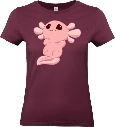 Süßes Axolotl - Axolotl, Axl, cute, Cartoon, comic, Tier, Wasser, Water, rosa, lila, violet, türkis, grün - Standard T-Shirt (Women)