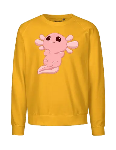 Süßes Axolotl - Axolotl, Axl, cute, Cartoon, comic, Tier, Wasser, Water, rosa, lila, violet, türkis, grün - Fairtrade Sweatshirt