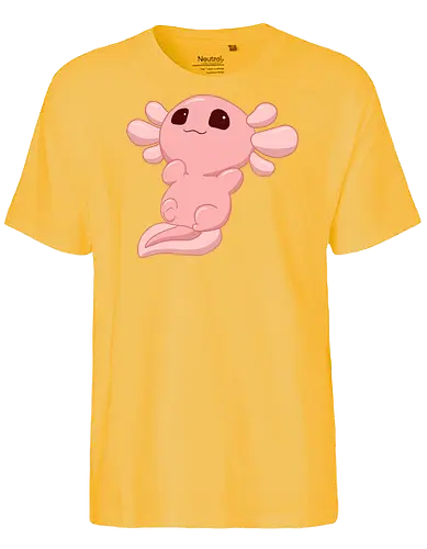 Süßes Axolotl - Axolotl, Axl, cute, Cartoon, comic, Tier, Wasser, Water, rosa, lila, violet, türkis, grün - Fairtrade T-Shirt