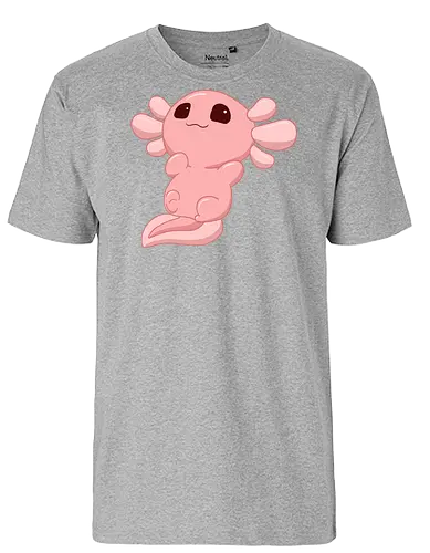 Süßes Axolotl - Axolotl, Axl, cute, Cartoon, comic, Tier, Wasser, Water, rosa, lila, violet, türkis, grün - Fairtrade T-Shirt