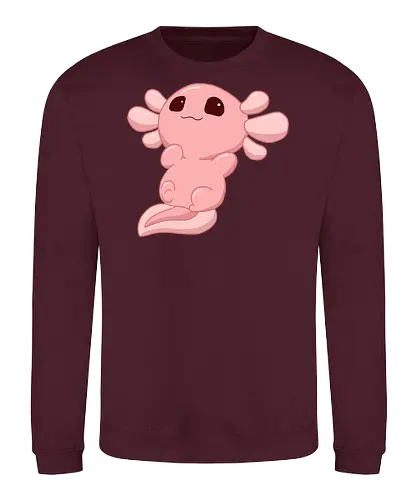Süßes Axolotl - Axolotl, Axl, cute, Cartoon, comic, Tier, Wasser, Water, rosa, lila, violet, türkis, grün - Sweatshirt