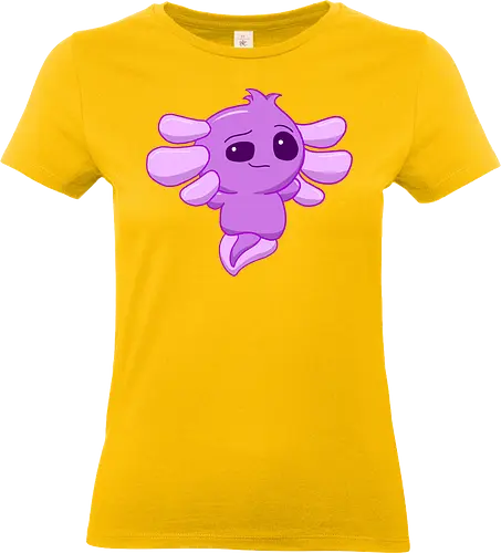 Verschmitztes Axolotl - Axolotl, Axl, cute, Cartoon, comic, Tier, Wasser, Water, rosa, lila, violet, türkis, grün - Standard T-Shirt (Women)