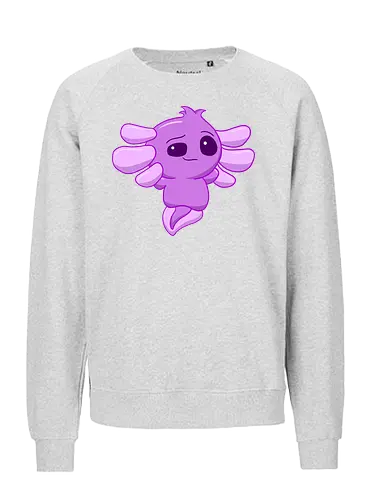 Verschmitztes Axolotl - Axolotl, Axl, cute, Cartoon, comic, Tier, Wasser, Water, rosa, lila, violet, türkis, grün - Fairtrade Sweatshirt