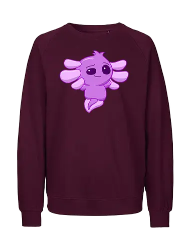 Verschmitztes Axolotl - Axolotl, Axl, cute, Cartoon, comic, Tier, Wasser, Water, rosa, lila, violet, türkis, grün - Fairtrade Sweatshirt