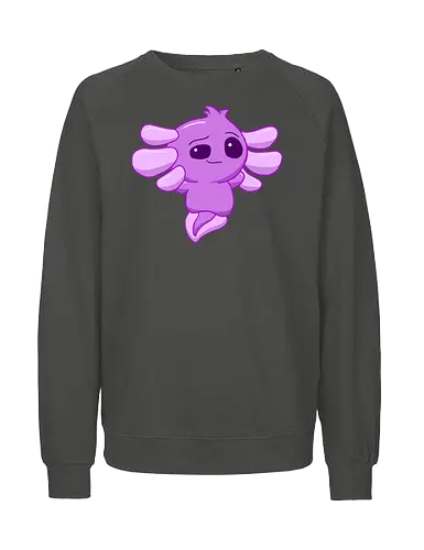 Verschmitztes Axolotl - Axolotl, Axl, cute, Cartoon, comic, Tier, Wasser, Water, rosa, lila, violet, türkis, grün - Fairtrade Sweatshirt